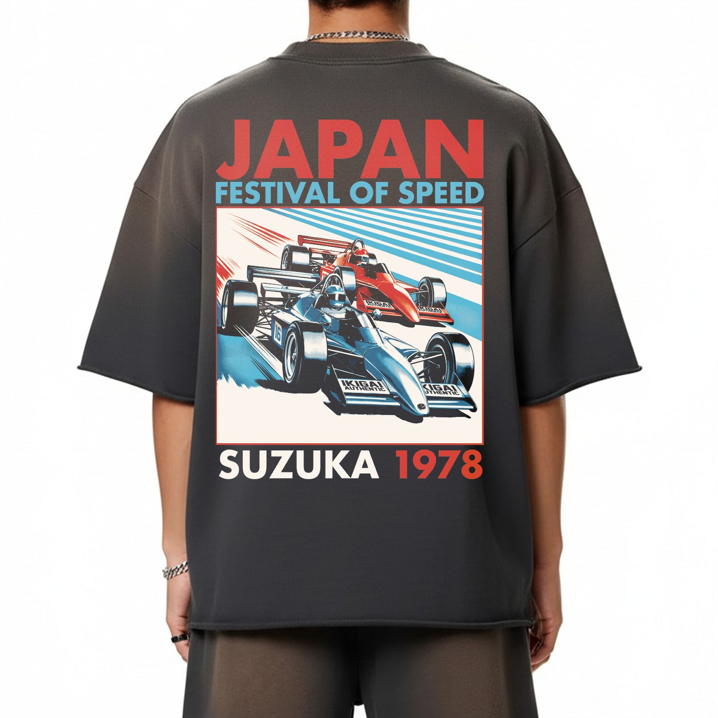 Premium Festival of Speed Sun Fade Raw Edge Heavyweight T-Shirt