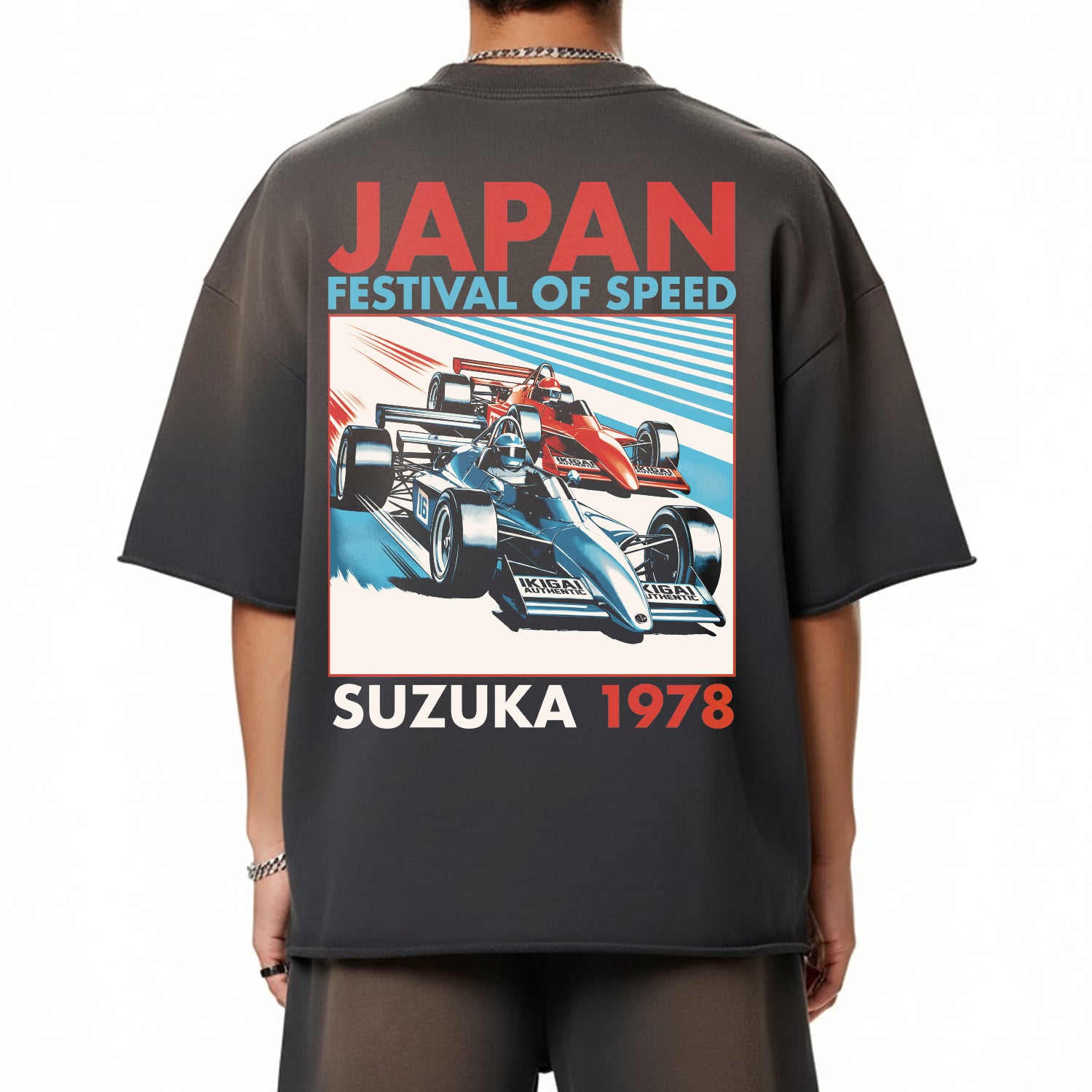 Premium Festival of Speed Sun Fade Raw Edge Heavyweight T-Shirt