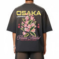 Premium Osaka Flowers Sun Fade Raw Edge Heavyweight T-Shirt