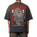Premium Tokyo Dragon Sun Fade Raw Edge Heavyweight T-Shirt