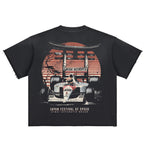 Premium Japan Racing Team Sun Fade Raw Edge Heavyweight T-Shirt