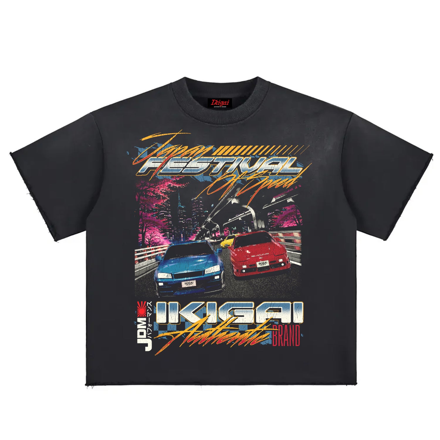 Premium Japan Festival of Speed Sun Fade Raw Edge Heavyweight T-Shirt