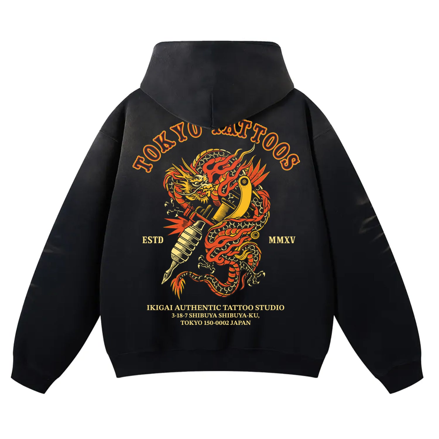 Tokyo Tattoo Studio Premium Sunfade Heavyweight Fleeced Hoodie