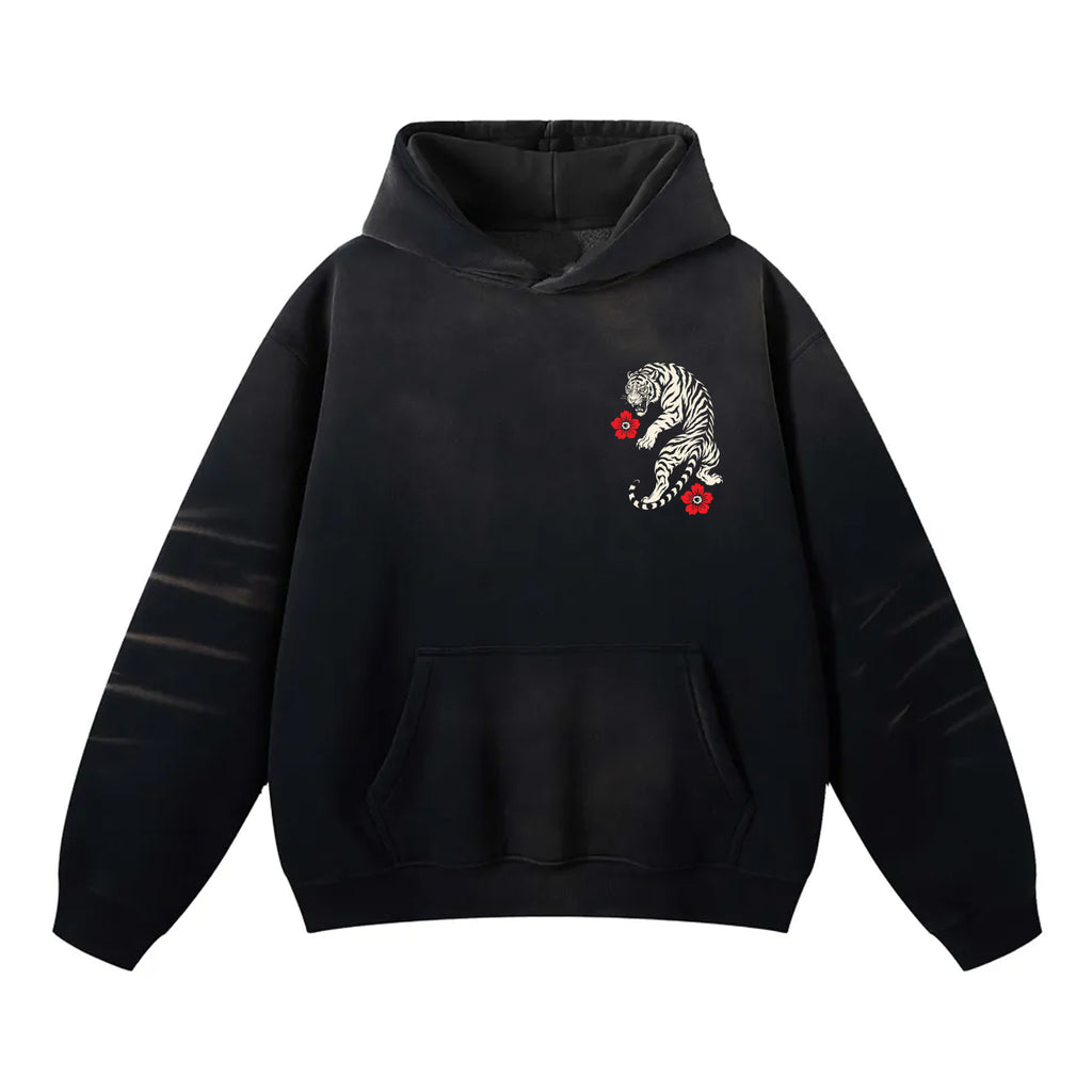 Tokyo White Tigers Premium Sunfade Heavyweight Fleeced Hoodie