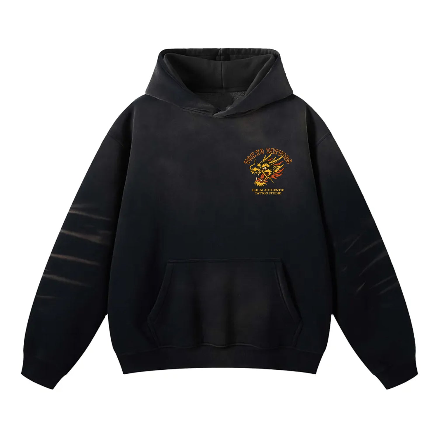 Tokyo Tattoo Studio Premium Sunfade Heavyweight Fleeced Hoodie