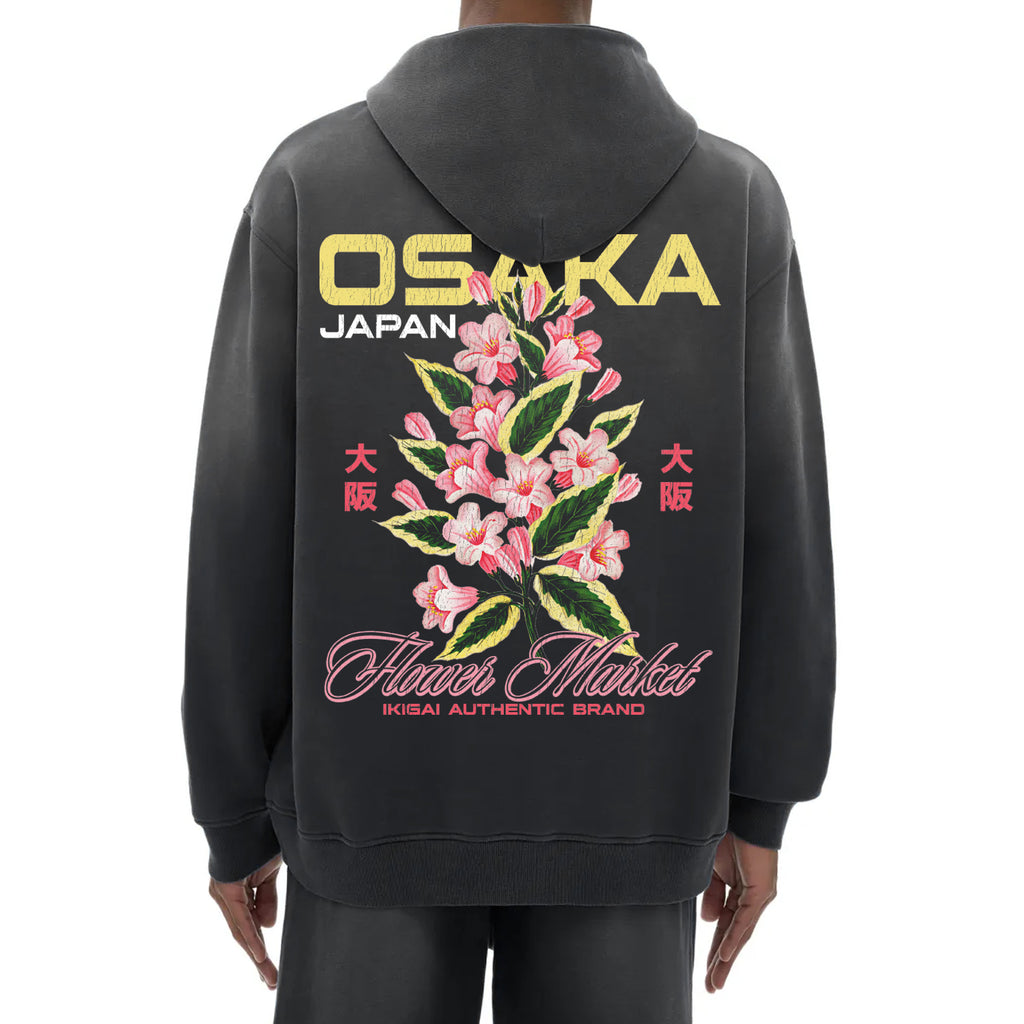 Osaka Flower Market Premium Sunfade Heavyweight Fleeced Hoodie