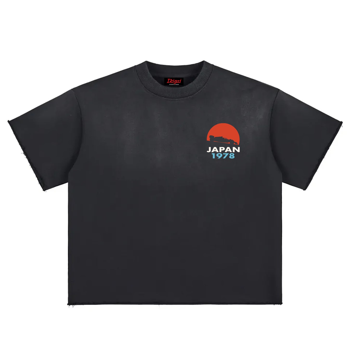 Premium Festival of Speed Sun Fade Raw Edge Heavyweight T-Shirt