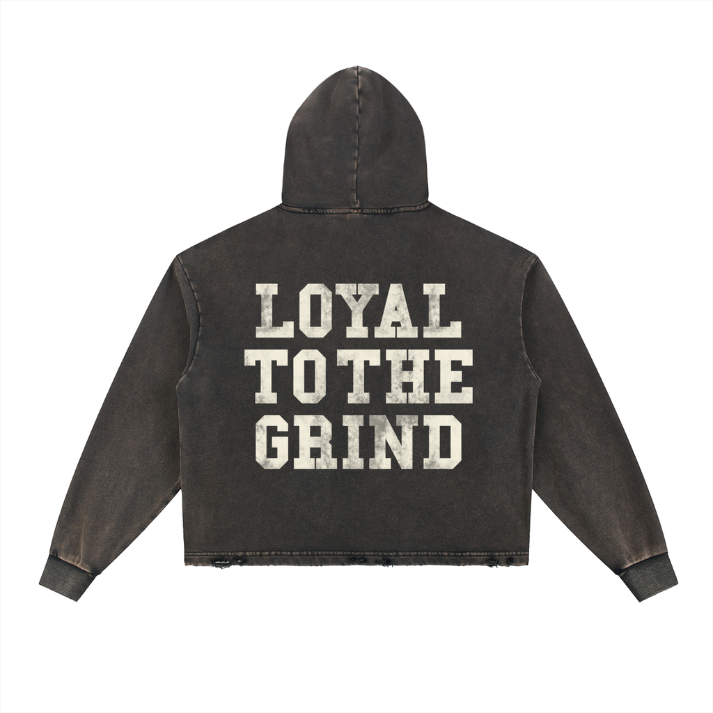 Relentless Club Vintage Frayed-Hem Hoodie