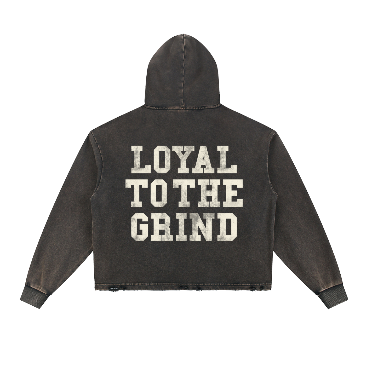 Relentless Club Vintage Frayed-Hem Hoodie