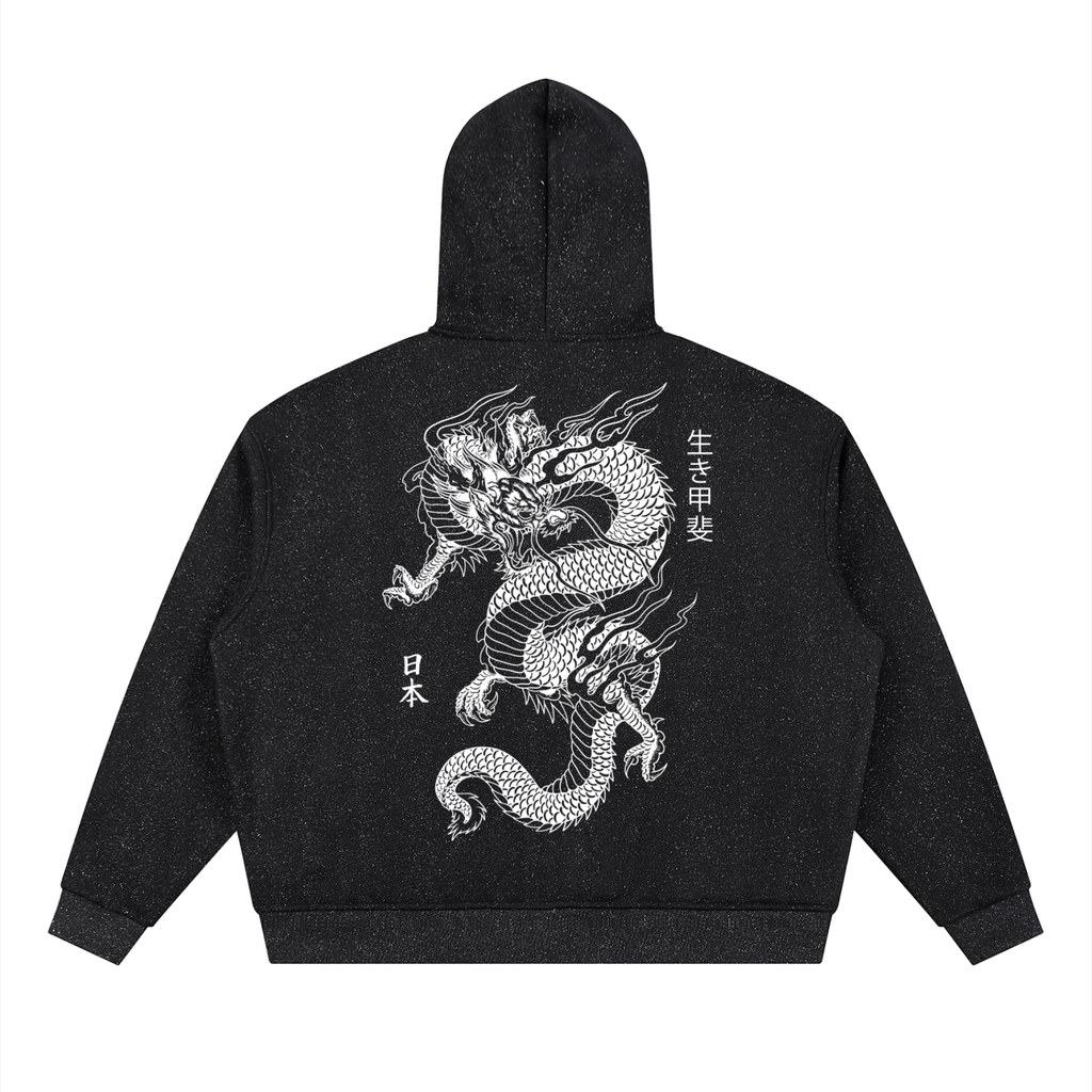 Sparkles Full Zip Boxy Hoodie Dragon