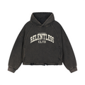 Relentless Club Vintage Frayed-Hem Hoodie