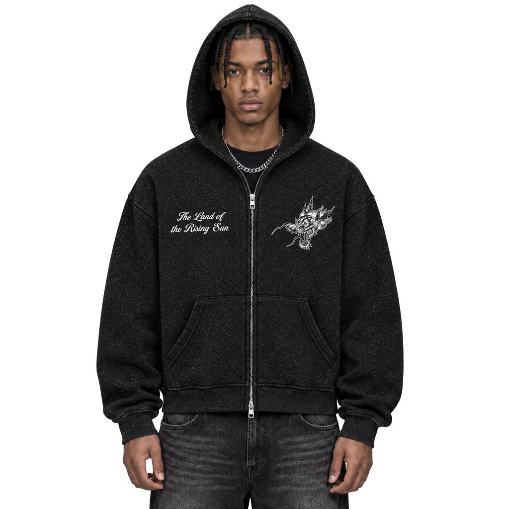 Sparkles Full Zip Boxy Hoodie Dragon