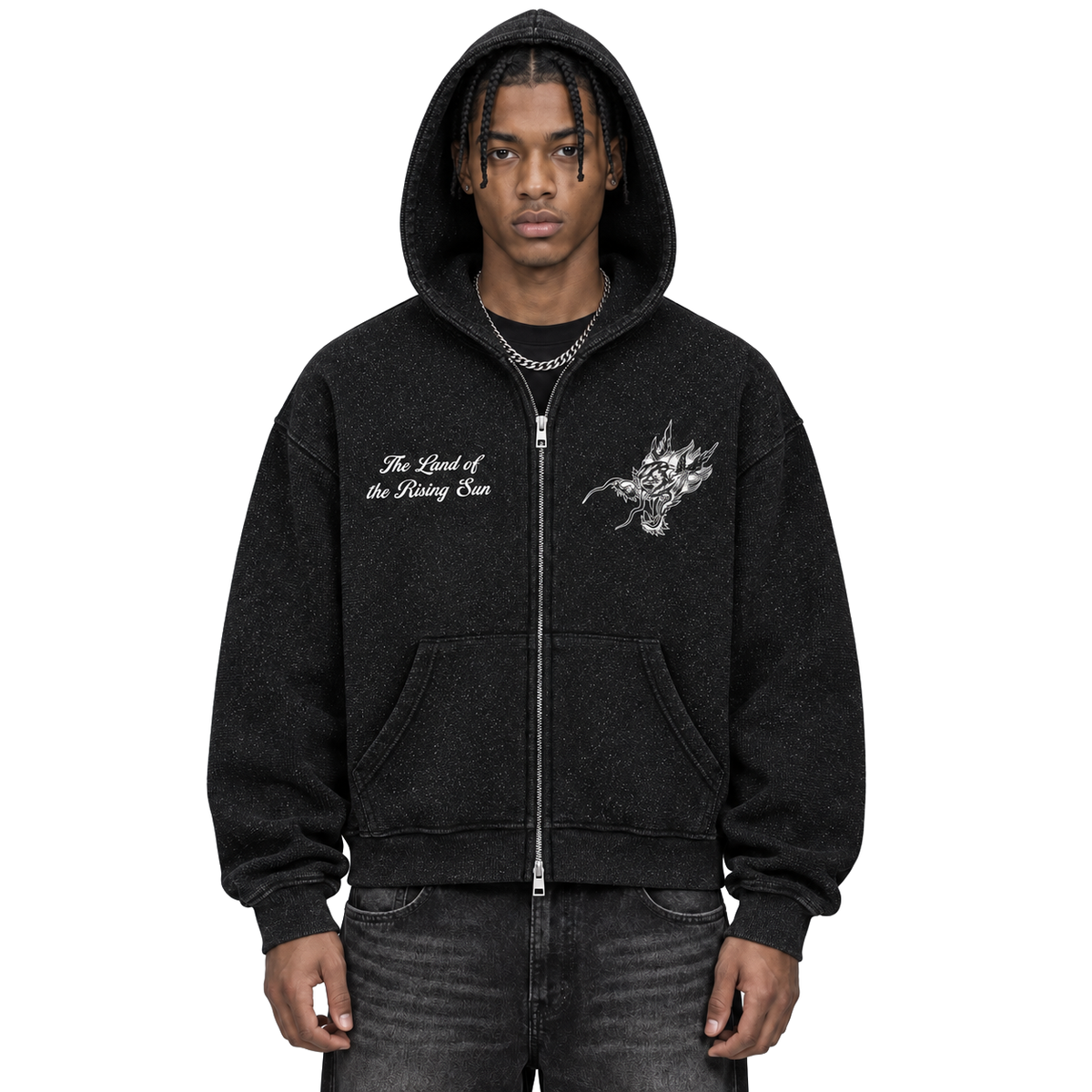 Sparkles Full Zip Boxy Hoodie Dragon