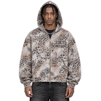 Vintage Wash Leopard Full Zip Hoodie