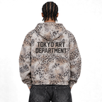 Vintage Wash Leopard Full Zip Hoodie