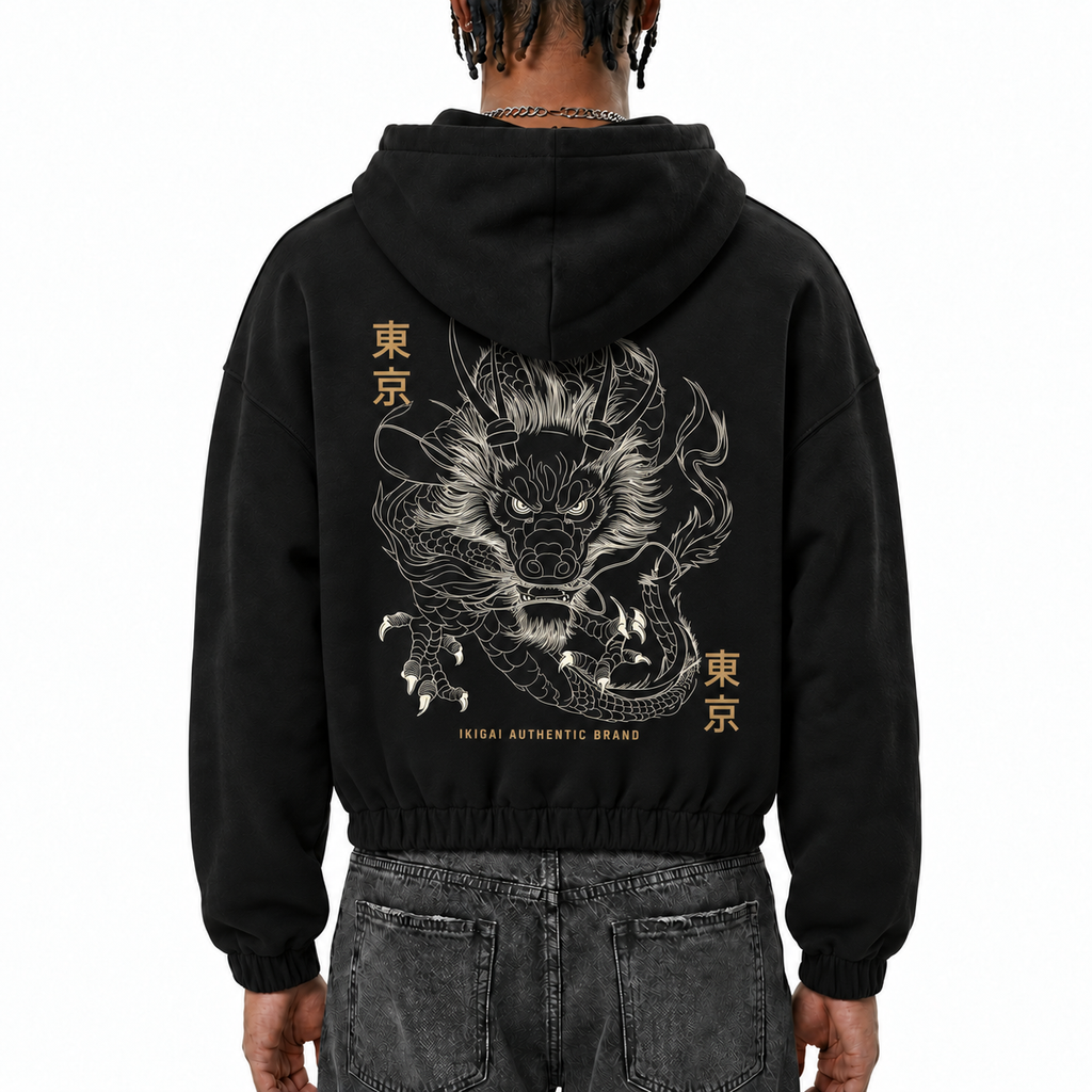 DRAGON Boxy Cinched Hem Hoodie