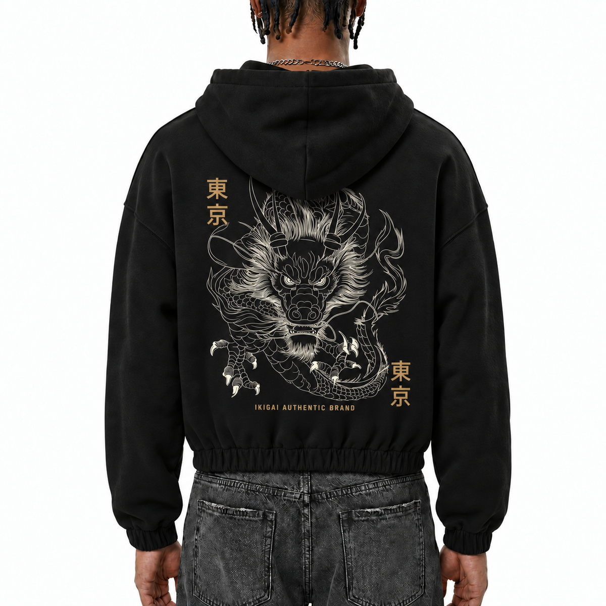 DRAGON Boxy Cinched Hem Hoodie