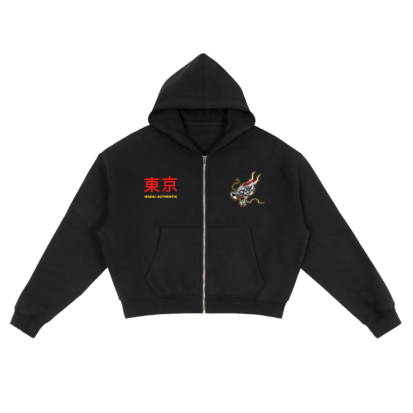 Japanese Flame Dragon Full-Zip Hoodie