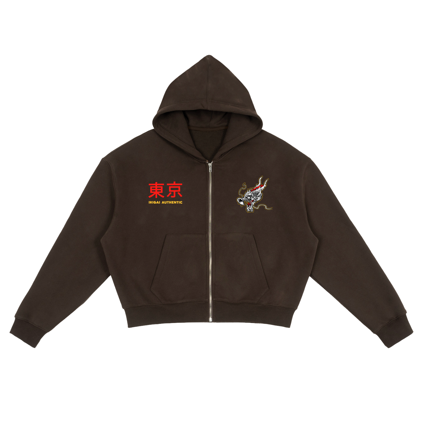 Japanese Flame Dragon Full-Zip Hoodie