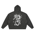 Leopard Print Waffle Full Zip Hoodie