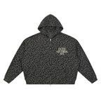 Elite Studio Leopard Print Waffle Full Zip Hoodie