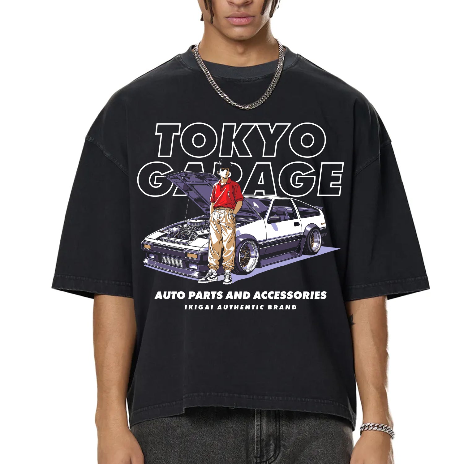 Premium Tokyo Grage Vintage Washed Boxy T-Shirt