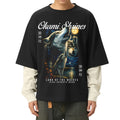 Okami Wolves Layered Contrast Sleeve Cotton T-Shirt =